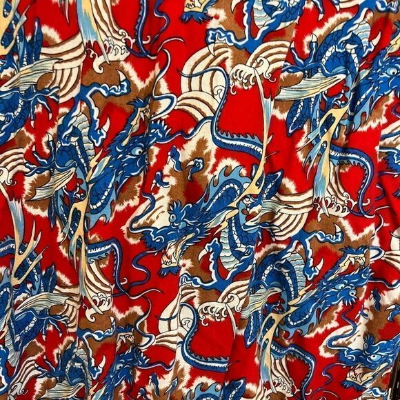 Men’s vintage Batik cotton Asian|Indonesian dragon button down shirt. Size Small - Picture 7 of 9